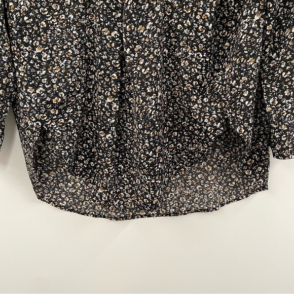 RW&Co Black Floral Front Knot Blouse Size L - Picture 8 of 8